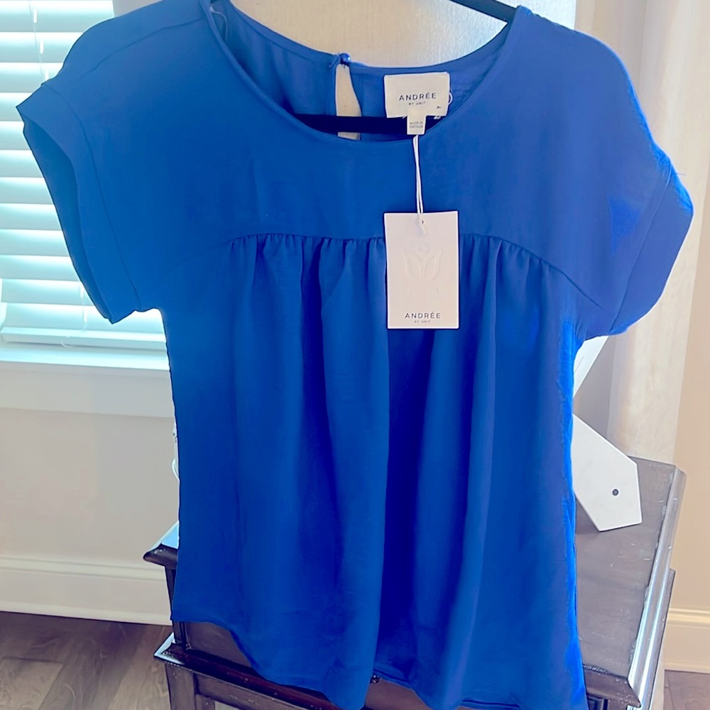 Royal Blue NWT Andree Blouse size Medium